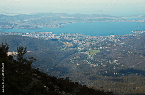 View of Hobart from Mount Wellington in Tasmania 