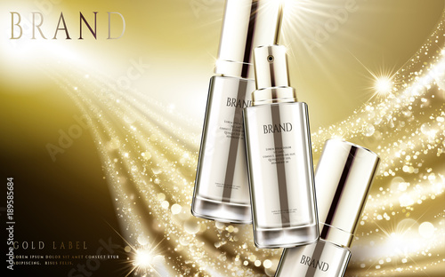 Golden cosmetic ads