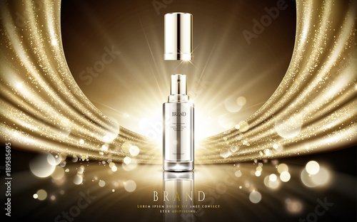 Golden cosmetic ads