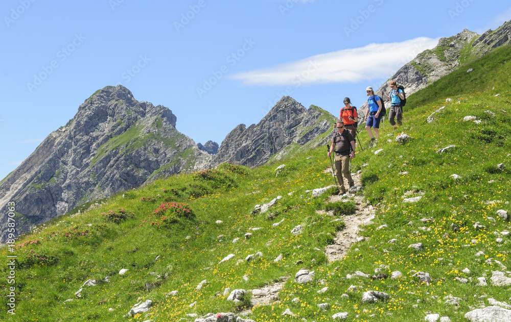 Bergwanderer in den Allgäuer Alpen