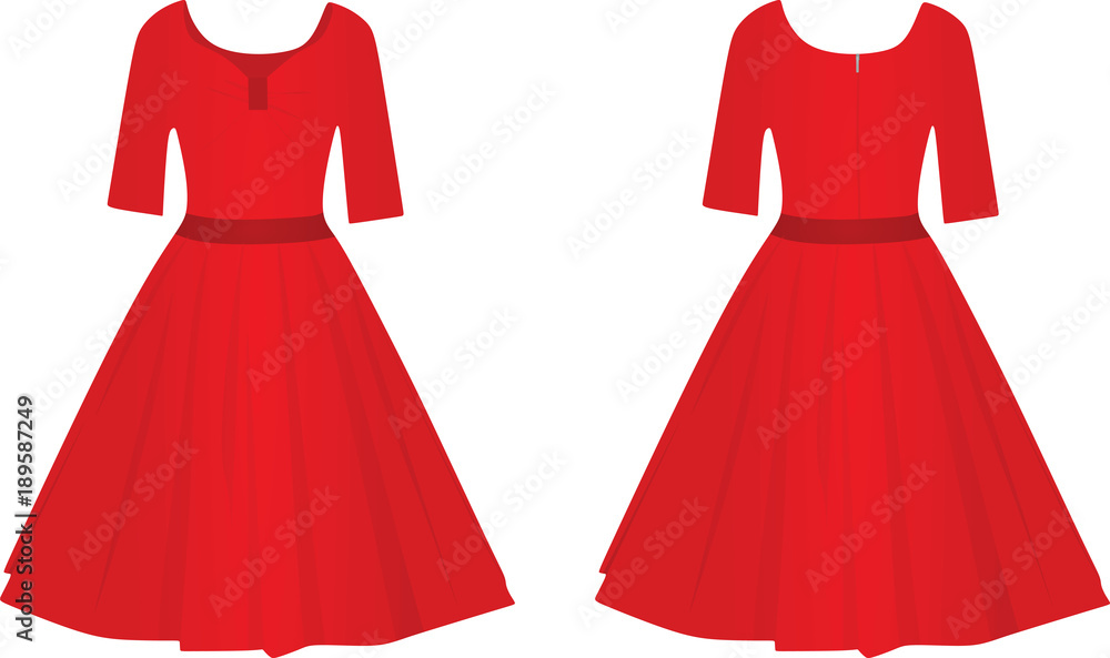 Fototapeta premium Red dress. vector illustration
