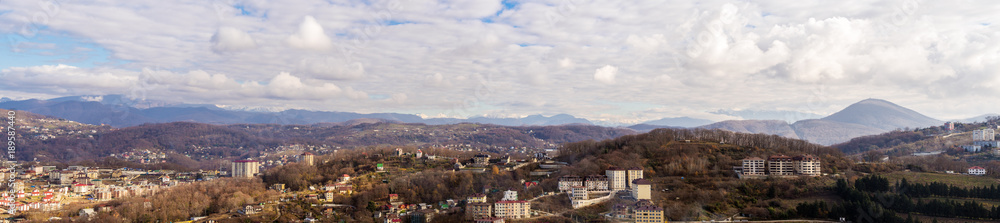 panorama of the Caucasian mountains