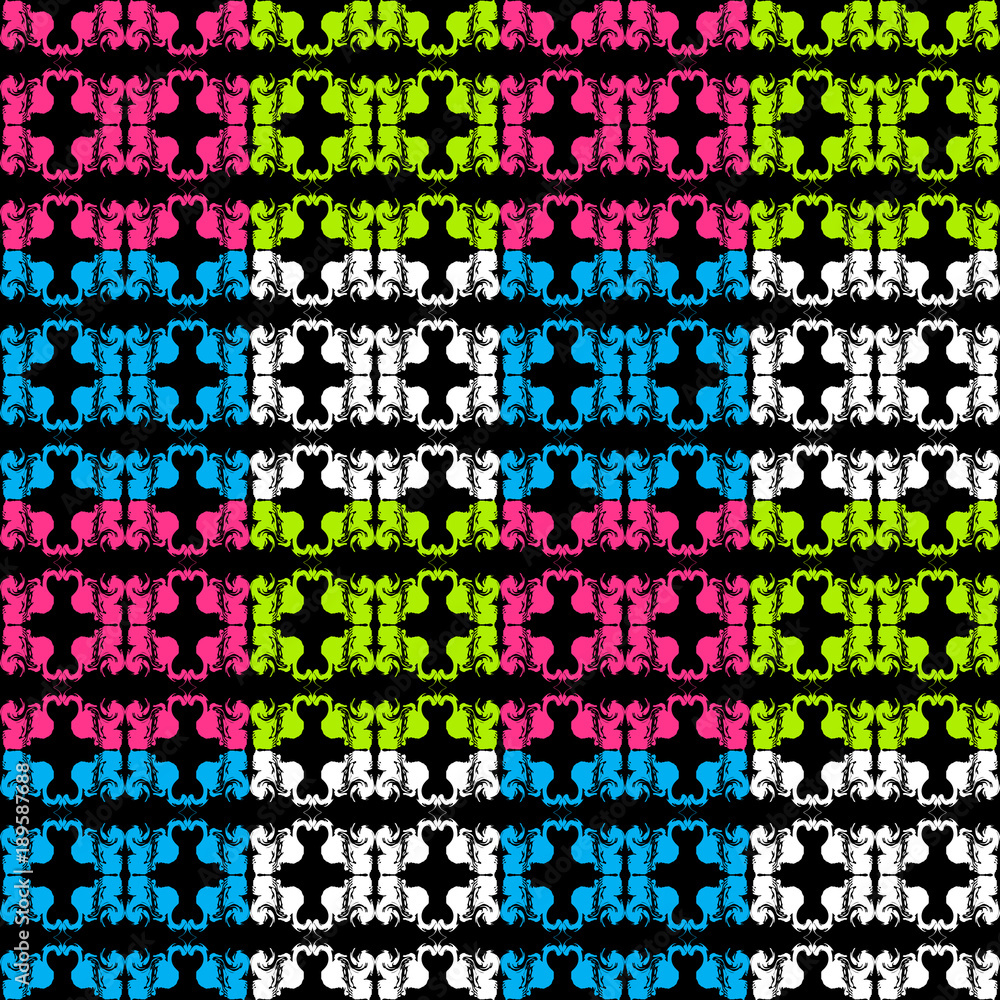 Fototapeta premium Bright abstract geometric seamless pattern in graffiti style. Quality vector illustration for your design