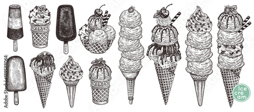 Ice cream set.