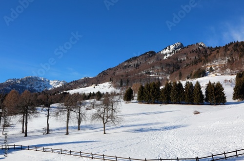 high Mountain called SPITZ with snow in winter  in Northern Italy photo