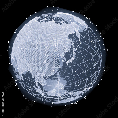 Abstract Telecommunication Earth Map