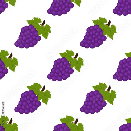 Seamless background, grapes on a white background.