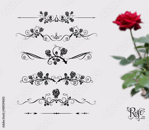 Tattoo black rose set