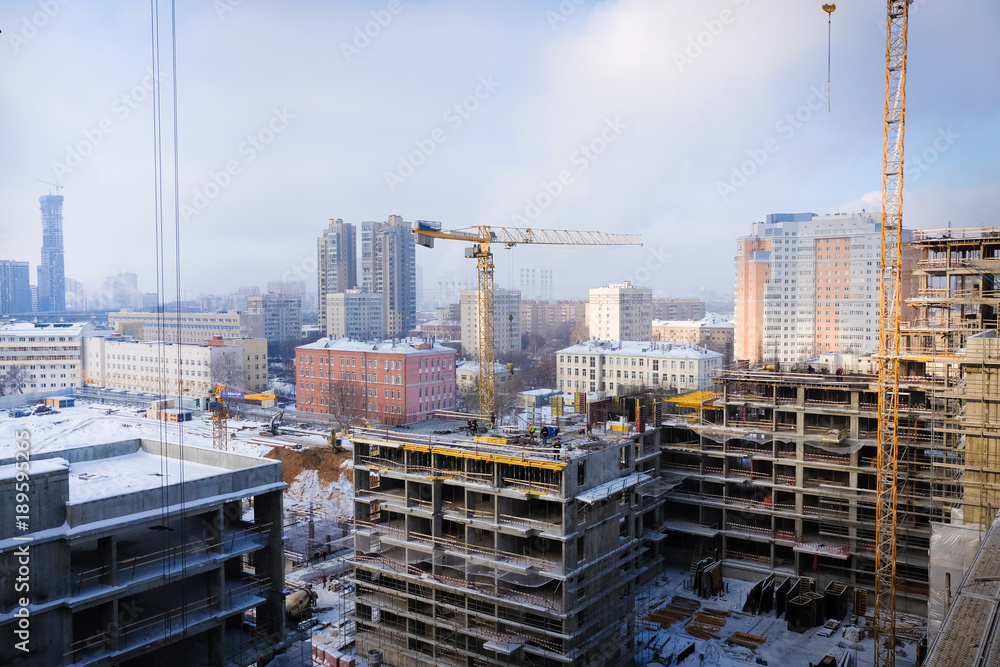 Naklejka premium Building construction and development business