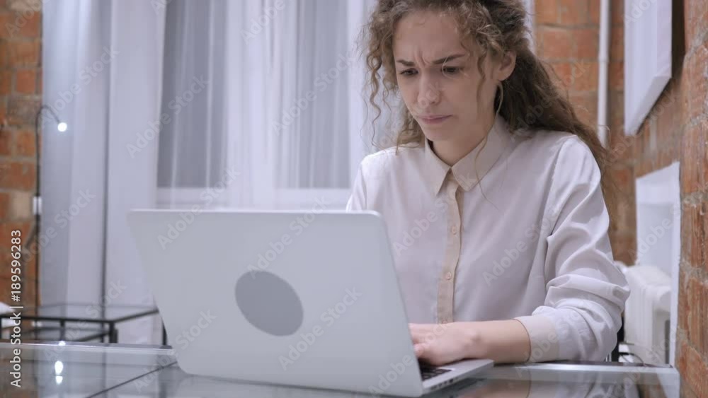Portrait of Sick Female Coughing while Working on Laptop, Infection Portrait of Sick Female Coughing while Working on Laptop, Infection