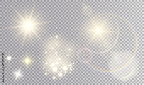 Various yellow light effects set