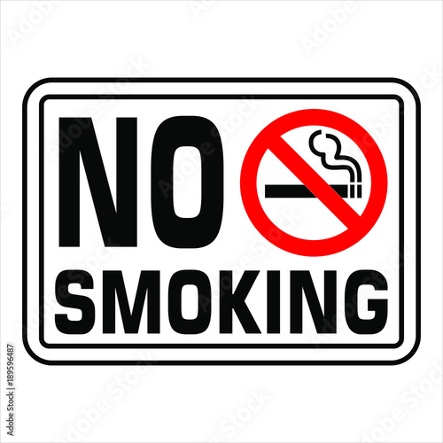 NO SMOKING prohobition forbidden sign vector illustration. Warning, danger, no smoking in this area