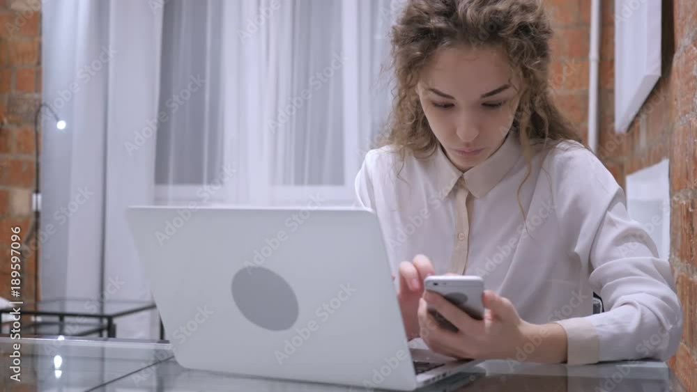 Female Browsing Online on Smartphone, internet Searching Female Browsing Online on Smartphone, internet Searching