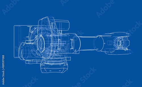 Industrial robot manipulator. Vector image