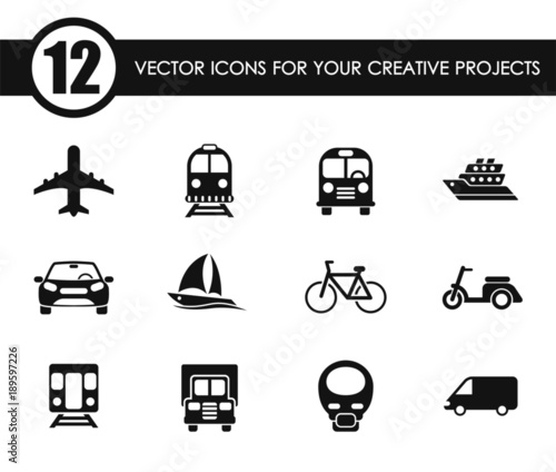 transport vector icons for your creative ideas