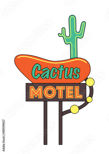 cactus motel vintage sign