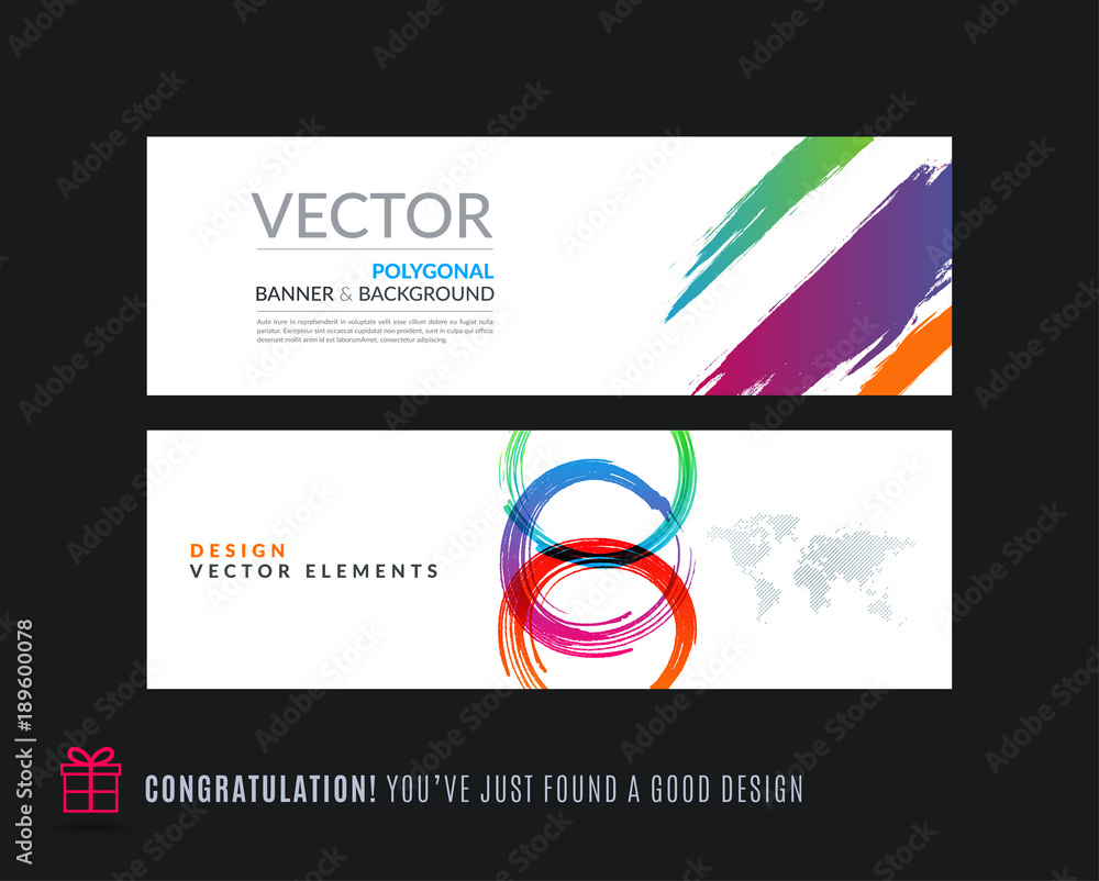 Fototapeta premium Abstract vector set of modern horizontal website banners