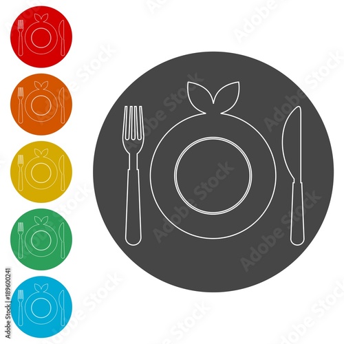 Healthy Food Plate, Food dinning kitchen menu restaurant icon 