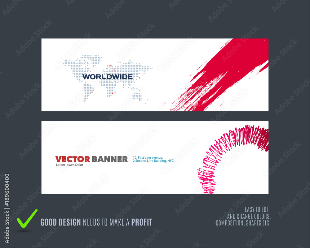 Abstract vector set of modern horizontal website banners Abstract vector set of modern horizontal website banners