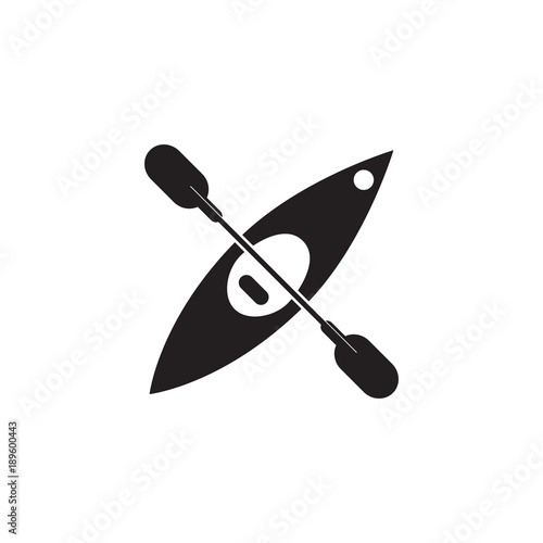 Kayak and paddle vector icon