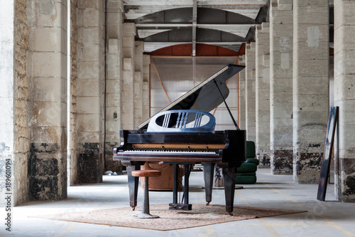 Grand piano in rustic environment