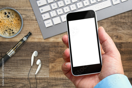 Slika na platnu Cellphone with white blank space for custom inlay mockup