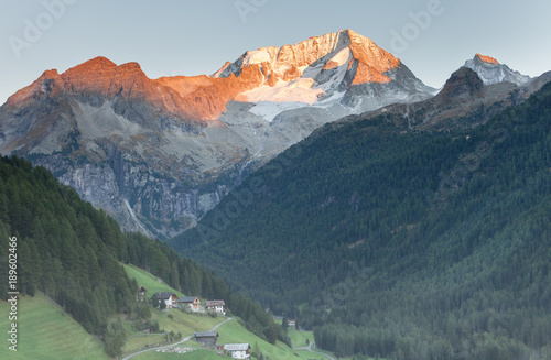 Sunset on Hochgall in  Valle di RIva the northern Italian side of South Tyrol