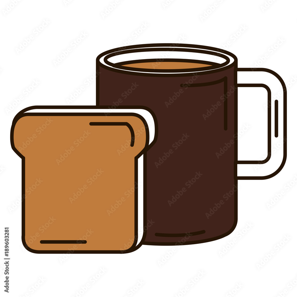 coffee cup hot with bread vector illustration design coffee cup hot with bread vector illustration design