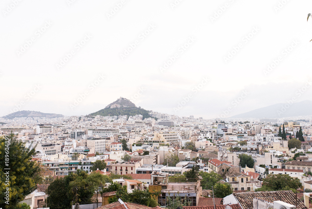 Beautiful view on the city of Athens, Greece