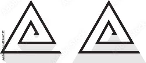 abstraction from lines in the form of a triangle, spiral design business logo
