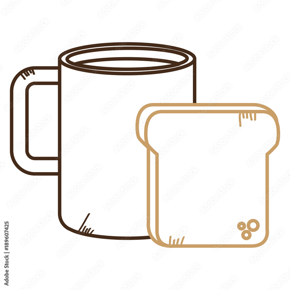 coffee cup hot with bread coffee cup hot with bread