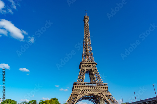 The Eiffel tower and blue sky