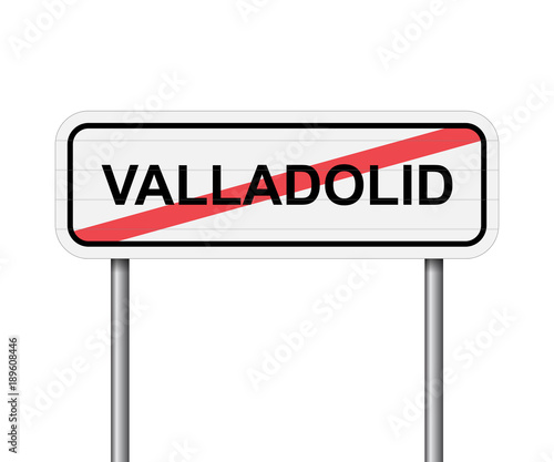 Exit of Valladolid, Spain road sign vector © bonilla1879