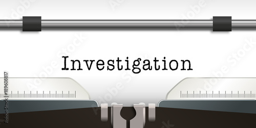 Investigation - enquête - infos - information - message - concept - détective - machine à écrire photo