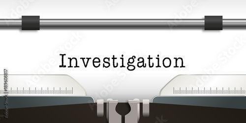 Investigation - enquête - infos - information - message - concept - détective - machine à écrire