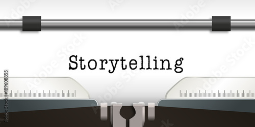 storytelling - infos - information - message, concept - histoire - publicité - machine à écrire