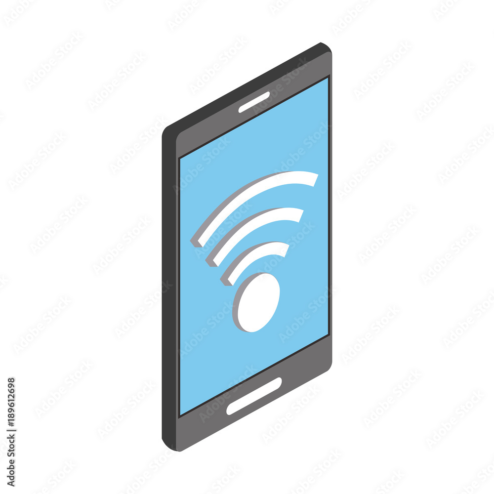 Smartphone wifi signal icon vector illustration graphic design Smartphone wifi signal icon vector illustration graphic design