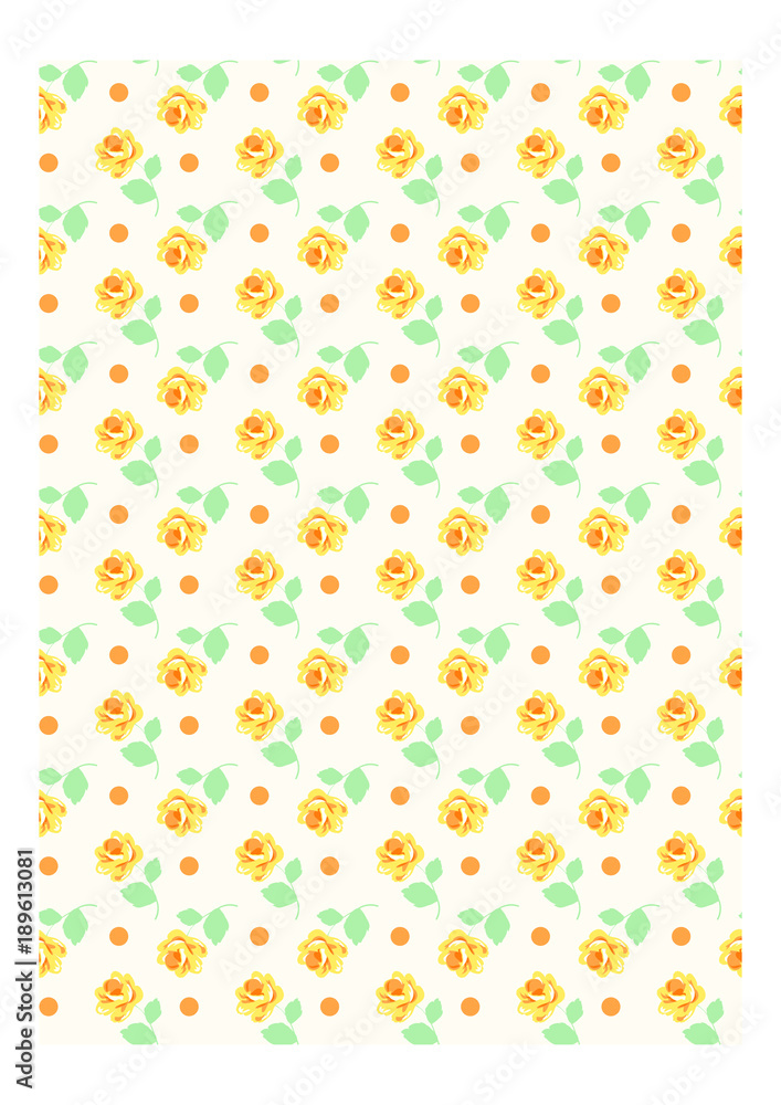 Flowers and dots seamless pattern. floral vector background. Rose and dots pattern. Flowers and dots seamless pattern. floral vector background. Rose and dots pattern.