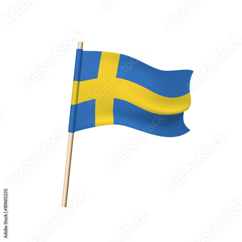 Sweden flag on white background