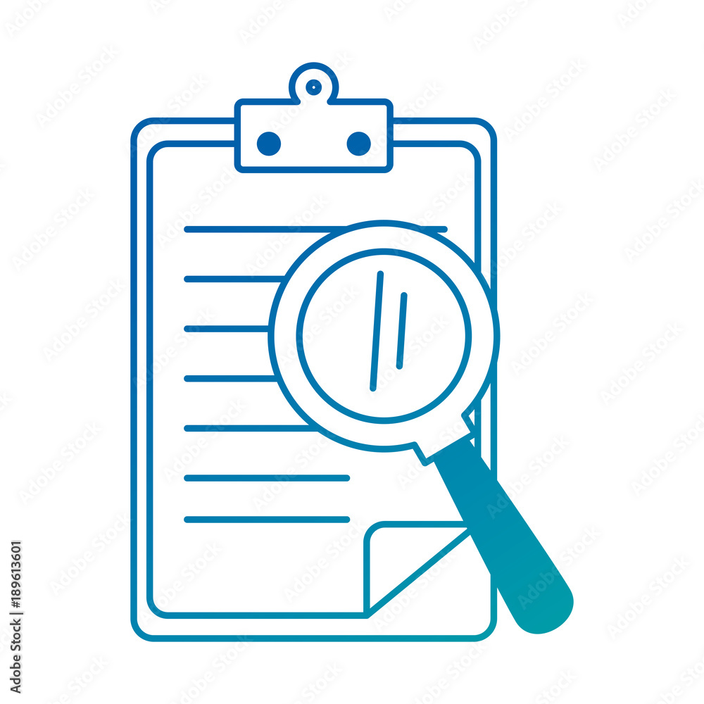 clipboard document with magnifying glass clipboard document with magnifying glass