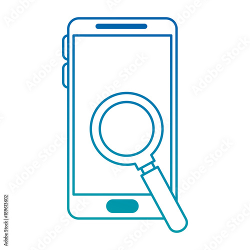 smartphone with magnifying glass