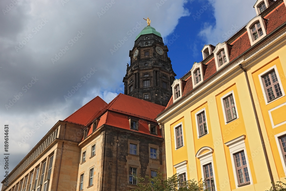 Das Neue Rathaus in Dresden, Sachsen, Deutschland