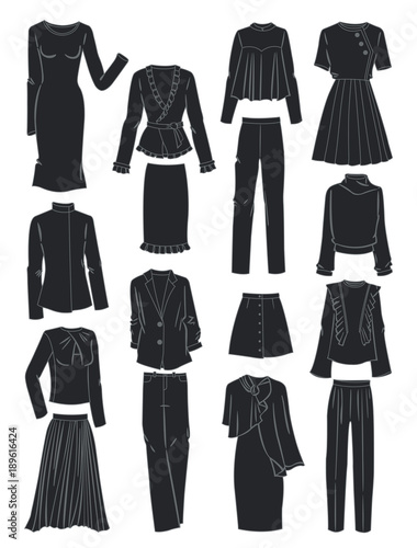 Silhouettes of women's clothes for spring