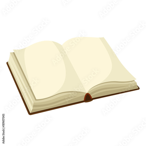 Open blank book. Illustration for education and school