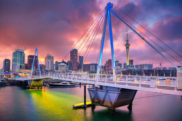 Crédence de cuisine Nouvelle-Zélande Skyline d'Auckland à l'aube  © rudi1976