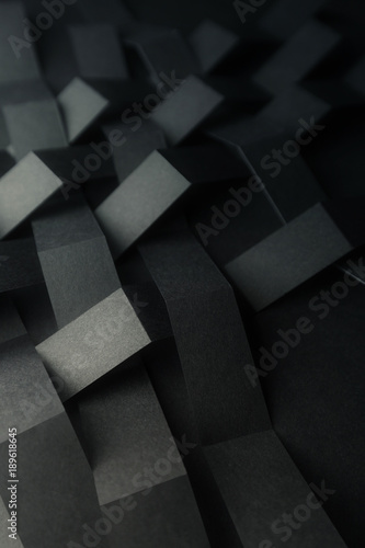 Composition abstract of geometric shapes, dark background