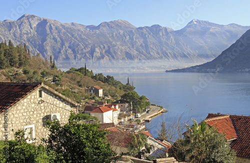 Perast town in the bay of Kotor