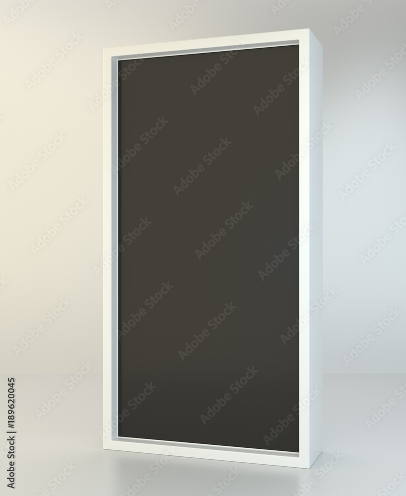Digital interactive kiosk. LCD high defintion digital signage. 3d illustration