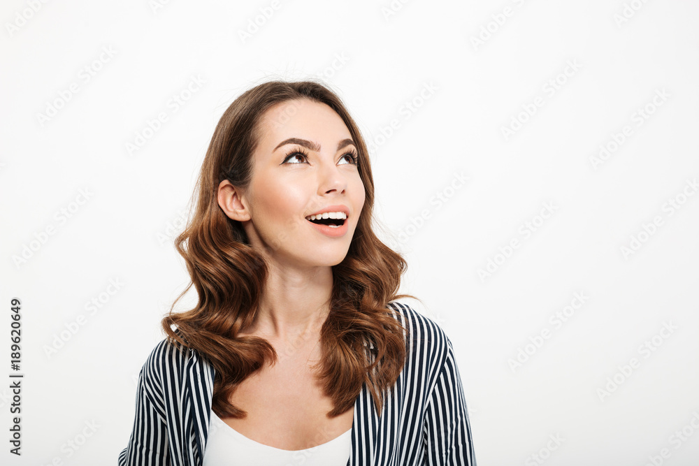 Portrait of a happy casual girl looking away at copy space Portrait of a happy casual girl looking away at copy space