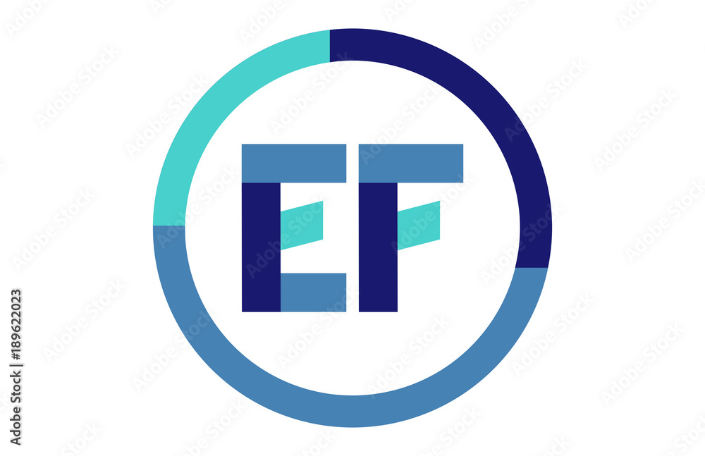 Fototapeta premium EF Global Circle Ribbon letter Logo 